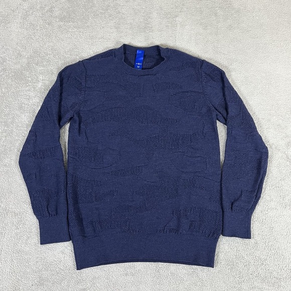 KIT ACE Sweater Mens Medium Merino Wool Pullover Blue Knit - Picture 1 of 9